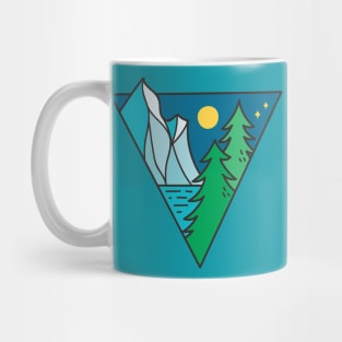 Glacier Lake Moonlight Doodle Mug